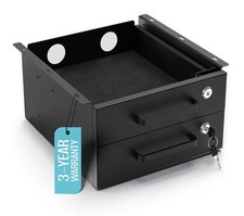 Under Desk Drawer Slide-Out Lockable Metal Storage Drawers with Cable Ma