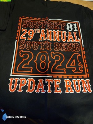 Hells Angels Support 29th Annual South Bend 2024 Graphic T-Shirt  Black Mens XL
