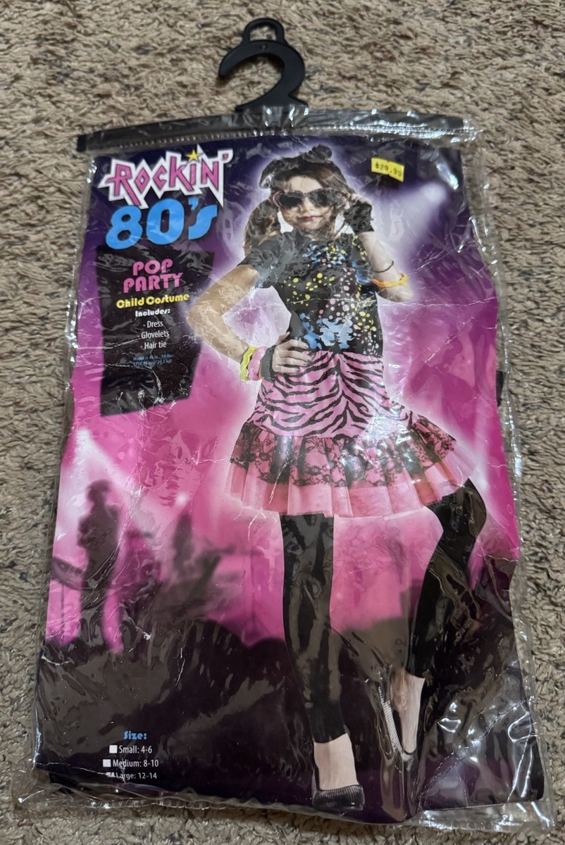Fun World ROCKIN 80's POP PARTY Diva Dress Halloween Costume Girls