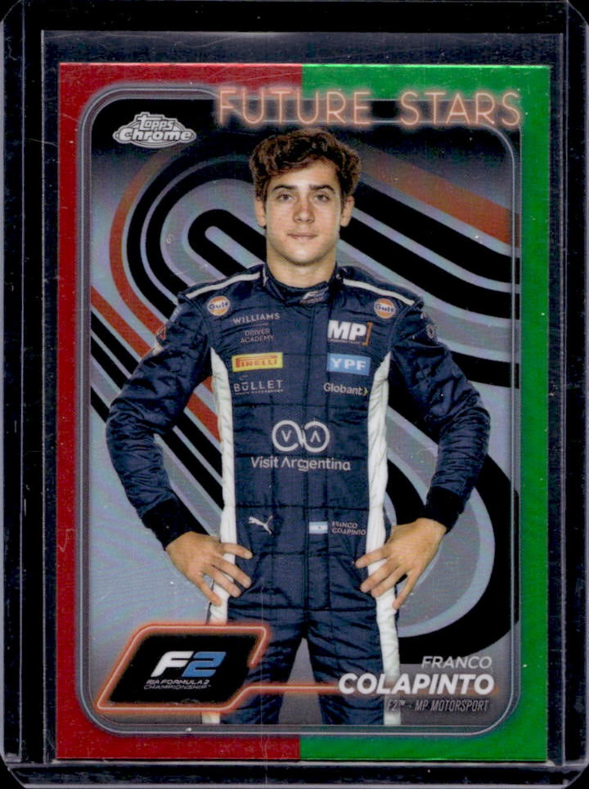2024 Topps Chrome F1 Franco Colapinto Red / Green Refractor F2 Future Stars #24