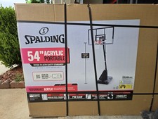 Spalding 54 in Acrylic Portable Basketball Hoop, Adjustable, Black