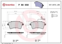 Brembo Bremsbelagsatz, Scheibenbremse P 68 058 FüR Renault