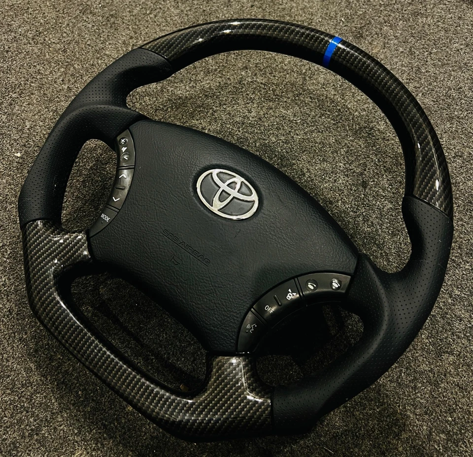 TOYOTA FJ120 LAND CRUISER 4RUNNER LEXUS LX470 HILUX VIGO CARBON FIBER STEERING - Image 3 of 4