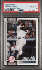 2026 Topps Series 1 Companion Cards Aaron Judge #1 SP PSA 10 Yankees MVP