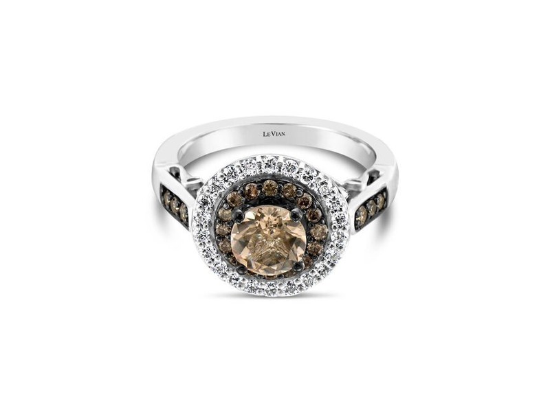 Le Vian 14K White Gold Cocktail Ring for Women 1.05 cts Morganite Diamond Size 7