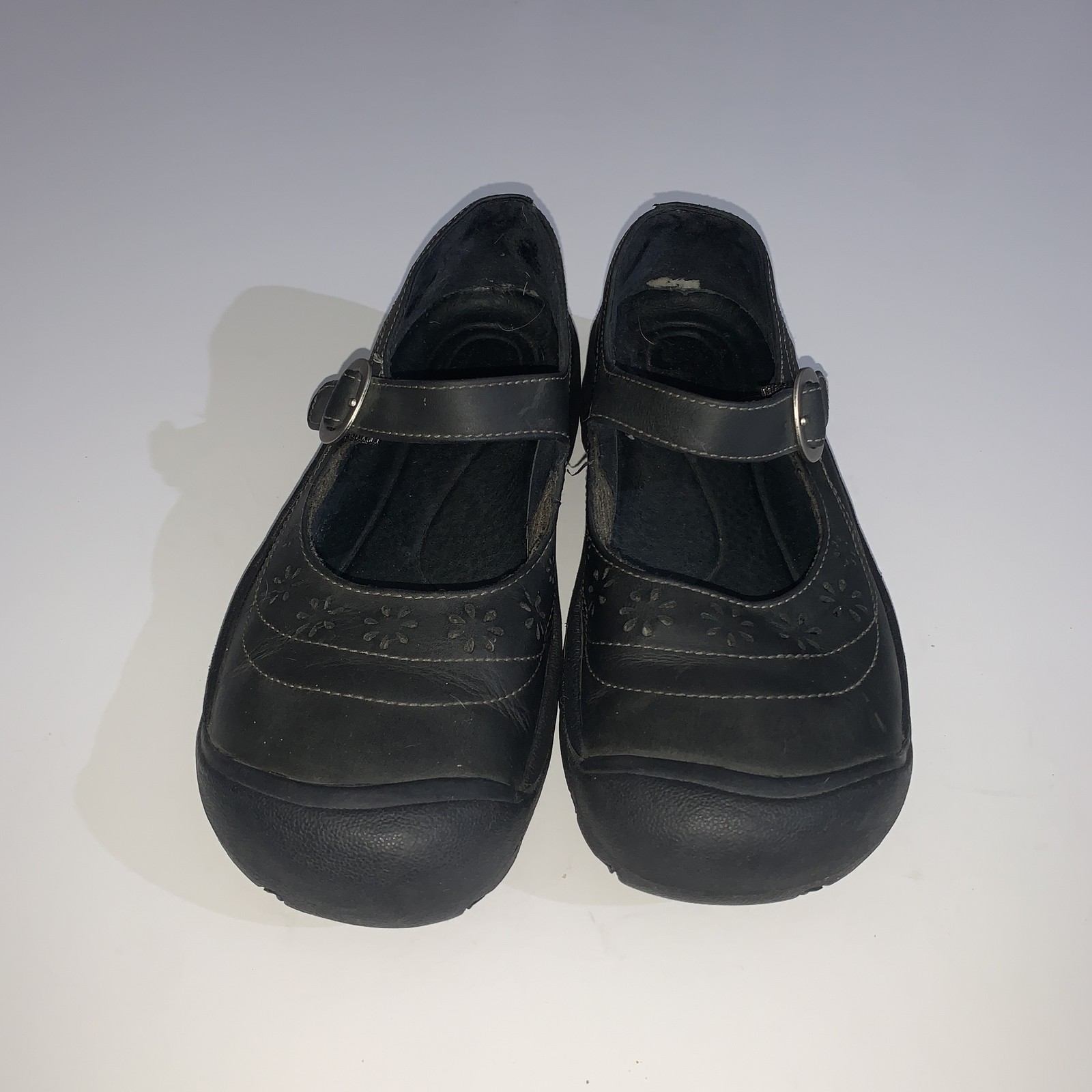 Scarpe Keen donna taglia 7 nere Mary Jane pelle floreale comode casual passeggio