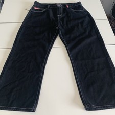 Jnco Jeans Wide 180/90A Black Mens Sz XL Denim Baggy Skater Skulls Goth 90s Y2K