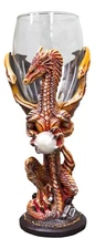 Rust Dragon Pearl Guardian Glass Wine Goblet Chalice Cup Dragons Blade Series