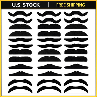 Whaline 48 Piece Self Adhesive Fake Mustache Set Novelty Mustaches for Costume a