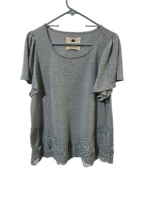 Cupio Blush Size 1X Embroidered Blue Top