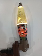 Vtg Green Camo Glitter Night Light Mini Lava Lamp Sparkles Plug-in 7 Inch