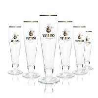 6X Veltins Bier Glas 0,2L Pokal Goldrand Ritzenhoff Tulpe GläSer Pils Export