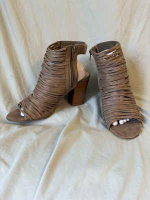 Fergalicious Jymboree Open Toe Heeled Bootie Women Sandals Size 11 Med Doe