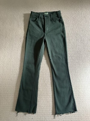 Mother The Hustler Ankle Fray Jeans Green Second Chance - Size 26