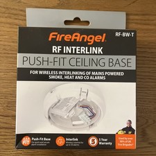 FireAngel RF Alarm Push Fit Ceiling Base with Wireless Interlink RF-BW-T