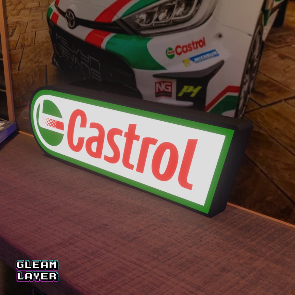 Castrol LED RGB Lightbox Sign – Racing Garage, Workshop & Man Cave Decor - Image 3 of 4