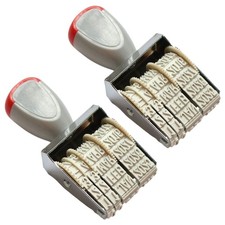 2Pcs Stamper Line Dater English Date Roller Stamper Rotating Office Stamper