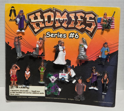 Homies Series #6 Sealed 15 Figure Display Card 2002 A&A Global Vending Toy