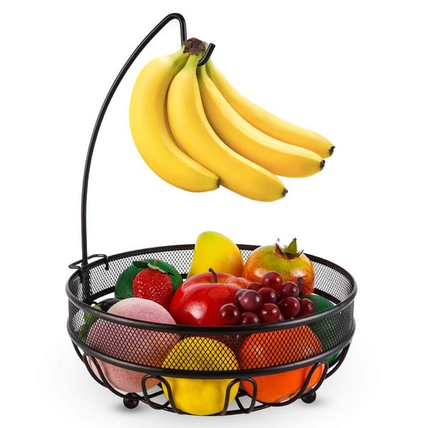 Obstkorb Bananenhalter Metall GemüSekorb KüChenaufbewahrung Obstschale StäNder-image