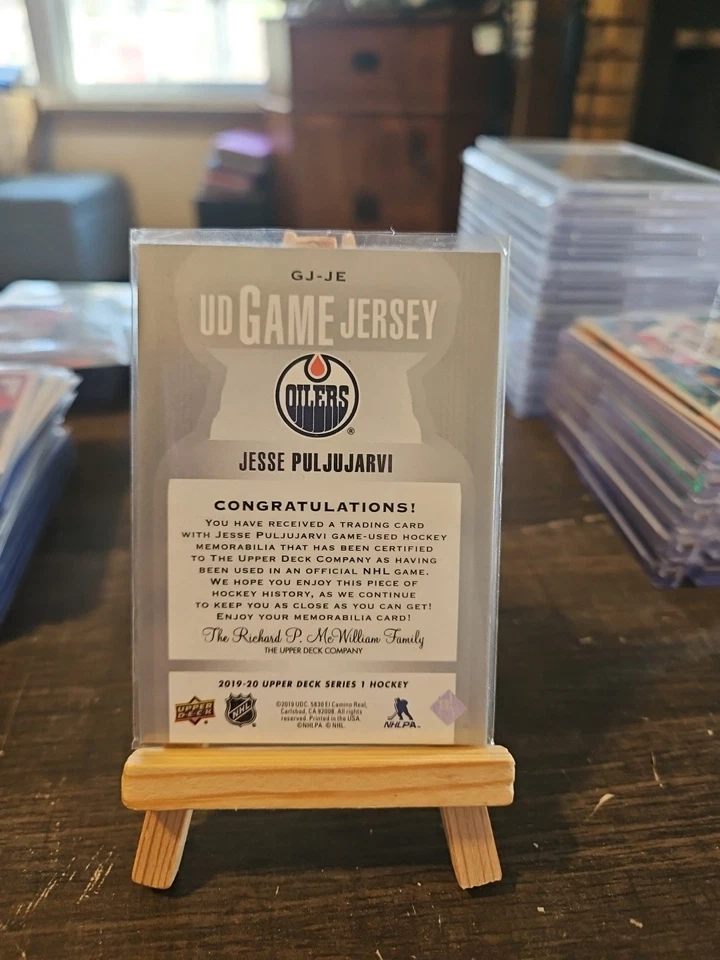 2019-20 Upper Deck #GJ-JE Jesse Puljujarvi UD Game Patch - Image 2 of 2