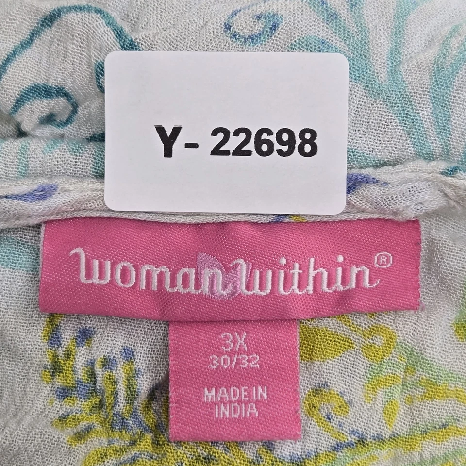 Woman Within Women Dress 3X Multicolor Floral A-Line Cottagecore Sleeveless - Image 2 of 4