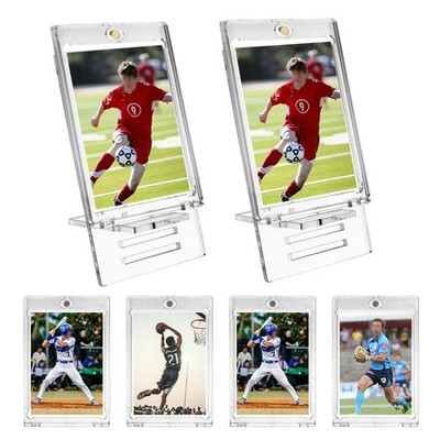 Ogeee Magnetic Card Holders 35pt 4PCS Trading Card Cases w Acrylic Stands