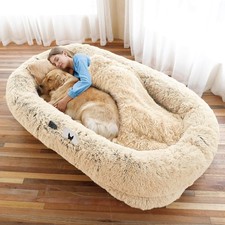 Human Dog Bed, 71''x45''x12'' Size Fits You and 71.0L x 45.0W x 12.0Th, Beige