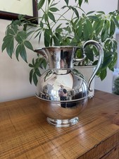Vintage Silver Plated Water Pitcher With Beaded Details (10 1/2 Inches)