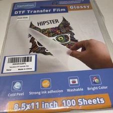 DTF Transfer Film Glossy 8.5 x 11" 98 Sheets Cold Peel Washable NEW Yamation
