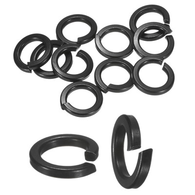 10-Pack Spring Lock Washer, M12 Stainless Steel Electroplating Black Coating Ela