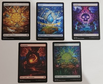 WUBRG Full Art Stained Glass Lands Dominaria United MTG DMU NM Set