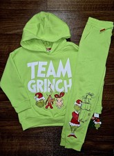 Dr Seuss Grinch Graphic Jogger Set Christmas Holiday 2 Piece Set 4T-5T NEW