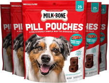 Milk-Bone Pill Pouches Dog Treats, Hickory Smoked Bacon Flavor, 6 Ounce Pack of