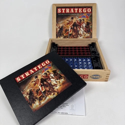 STRATEGO Classic Game Nostalgia Games Series Wooden Box Milton Bradley 2002 VTG