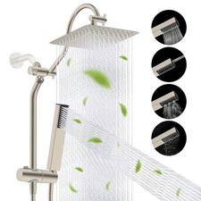 10” Rain Shower Head with Handheld Spray Combo and Adjustable Extension Arm