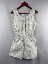Vintage A Paquette California Womens Sleeveless Button-Front Romper S Multicolor