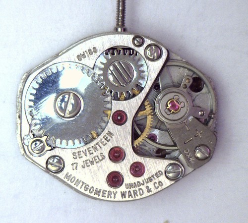 NOS New Antique MONTGOMERY WARD Co 17j Swiss Wrist Watch Movement CLEAR #'s X412 - Picture 2 of 7