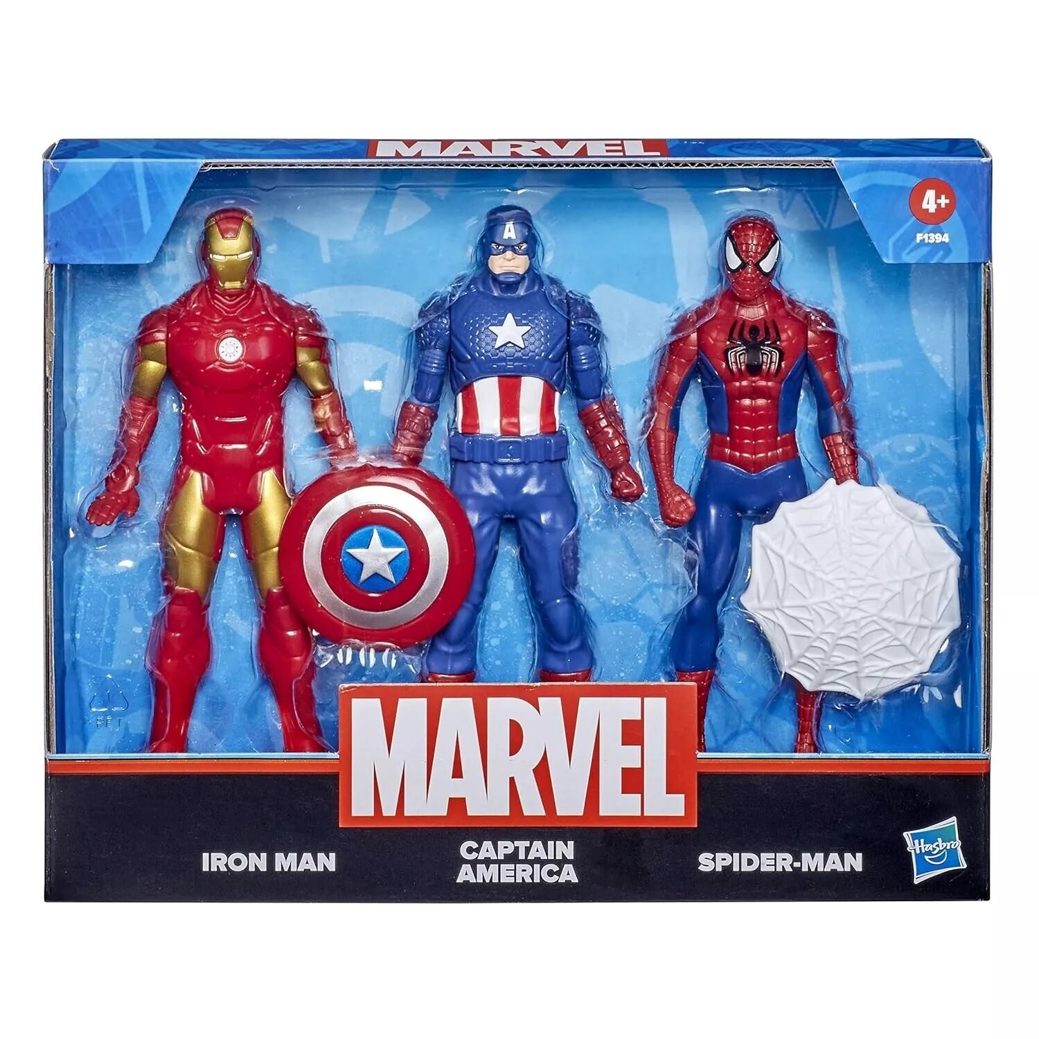 3-1 Pack Marvel Captain America Iron Man Spider-man Model Action Figure Toy Gift