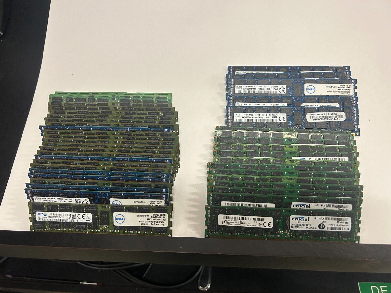 lot of memory 43 sticks 16gb each total 688gb samsung/dell/crucial/hynix eBay