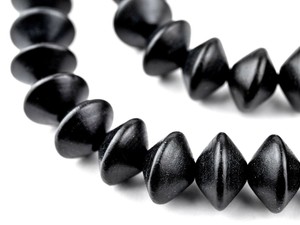 Charcoal Natural Wood Beads 16mm Black Round Large Hole 16 Inch Strand