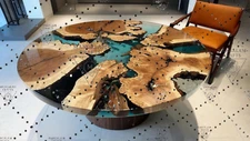 36" Round  Epoxy Resin Dining Table Top - Unique Home Decor Accent
