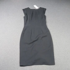 Cue Womens Pencil Dress 8(AU) XS Black Pinstripe Cap Sleeve Pencil RRP$125