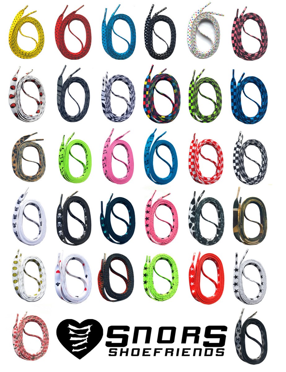 SNORS LACCI STAMPATI Piatti 140cm 10mm 37 Colori Motivo Llacci Delle Scarpe - Foto 6
