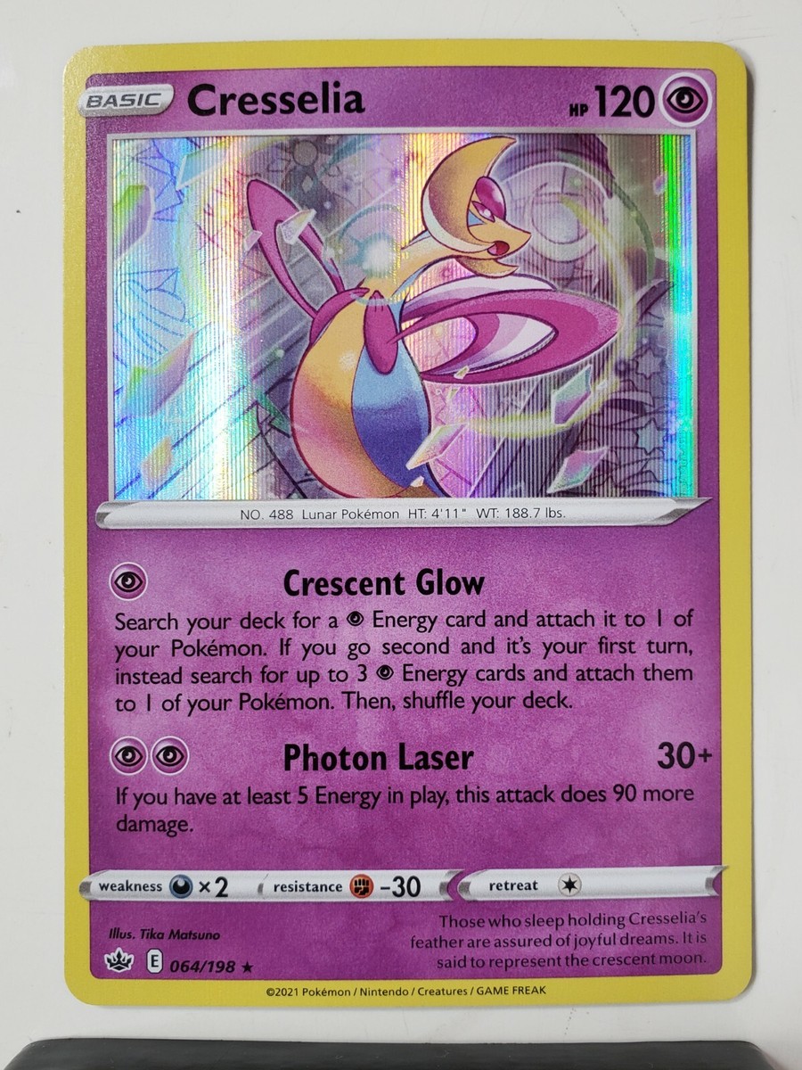HOLO Cresselia 064/198 - NM - RARE Chilling Reign Pokemon Card Tika Matsuno Art HOLO Cresselia 064/198 - NM - RARE Chilling Reign Pokemon Card Tika Matsuno Art