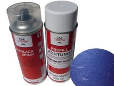 Colour Spray Set 400ml Base Coat Ral 5026 Blue Dusk Metallic+Clear Varnish New