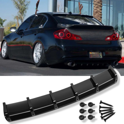 Rear Bumper Lip Diffuser Lower Splitter Shark 6 Fins For Infiniti G35 G37 Sedan