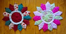 Lot 2 New Handmade Fabric Table Centerpieces-Christmas  Spring-18" Round Each