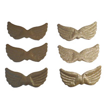 Angel Wings Cloth Crafts For Dolls Bears - Gold 6 Sets 3 3/4 Inch New 4917