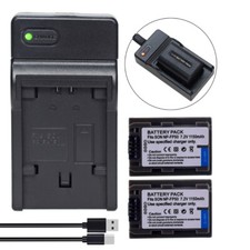 2 x NP-FP50 Battery Charger For Sony NP-FP50 DCR-HC85 DCR-HC94 DCR-HC96 HDR-HC3