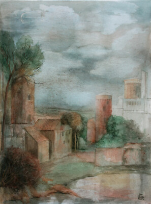 ''Before the Thunderstorm'', Watercolor